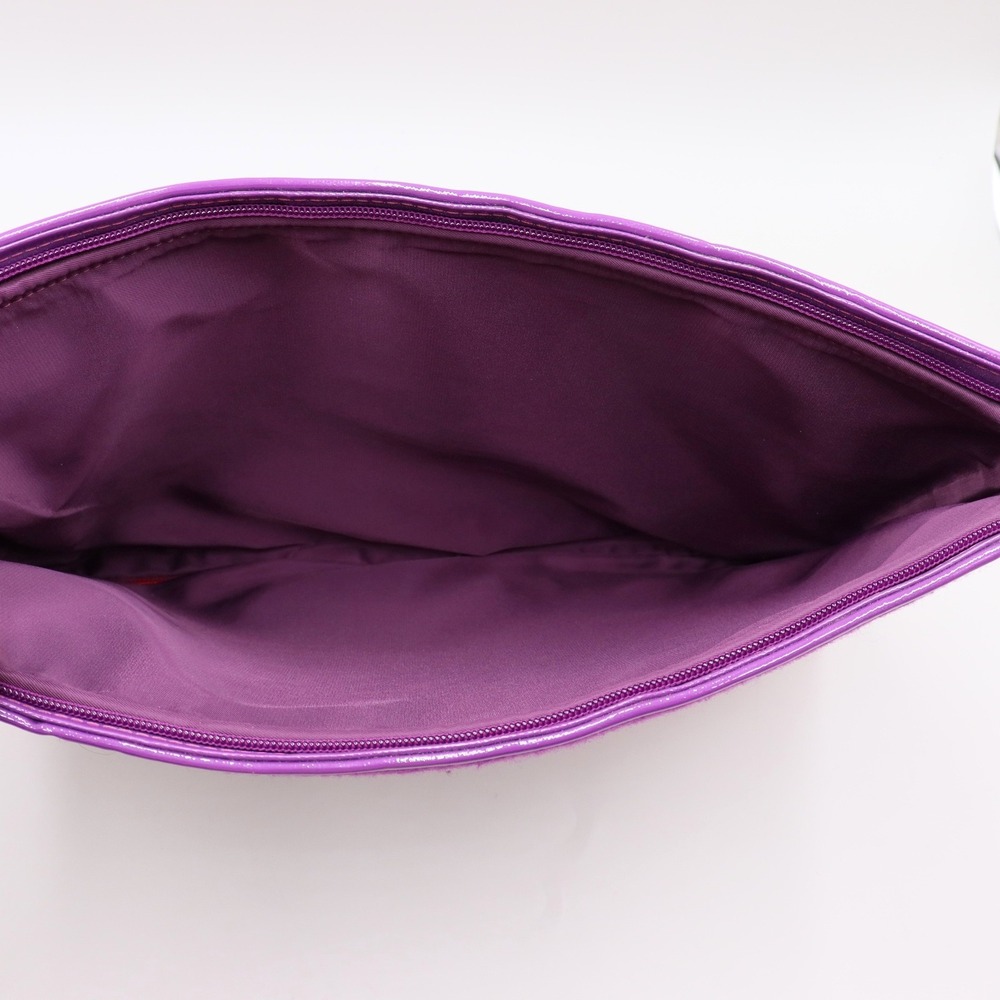 Kate Spade New York Purple Red Felt Colorblock 15.25"x11.25" Large Zipper Pouch - Picture 4 of 4